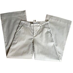 ANTHROPOLOGIE Cartonnier Lace Up Continuum Wide Leg Pants Sz 4 Neutral 28 x 30